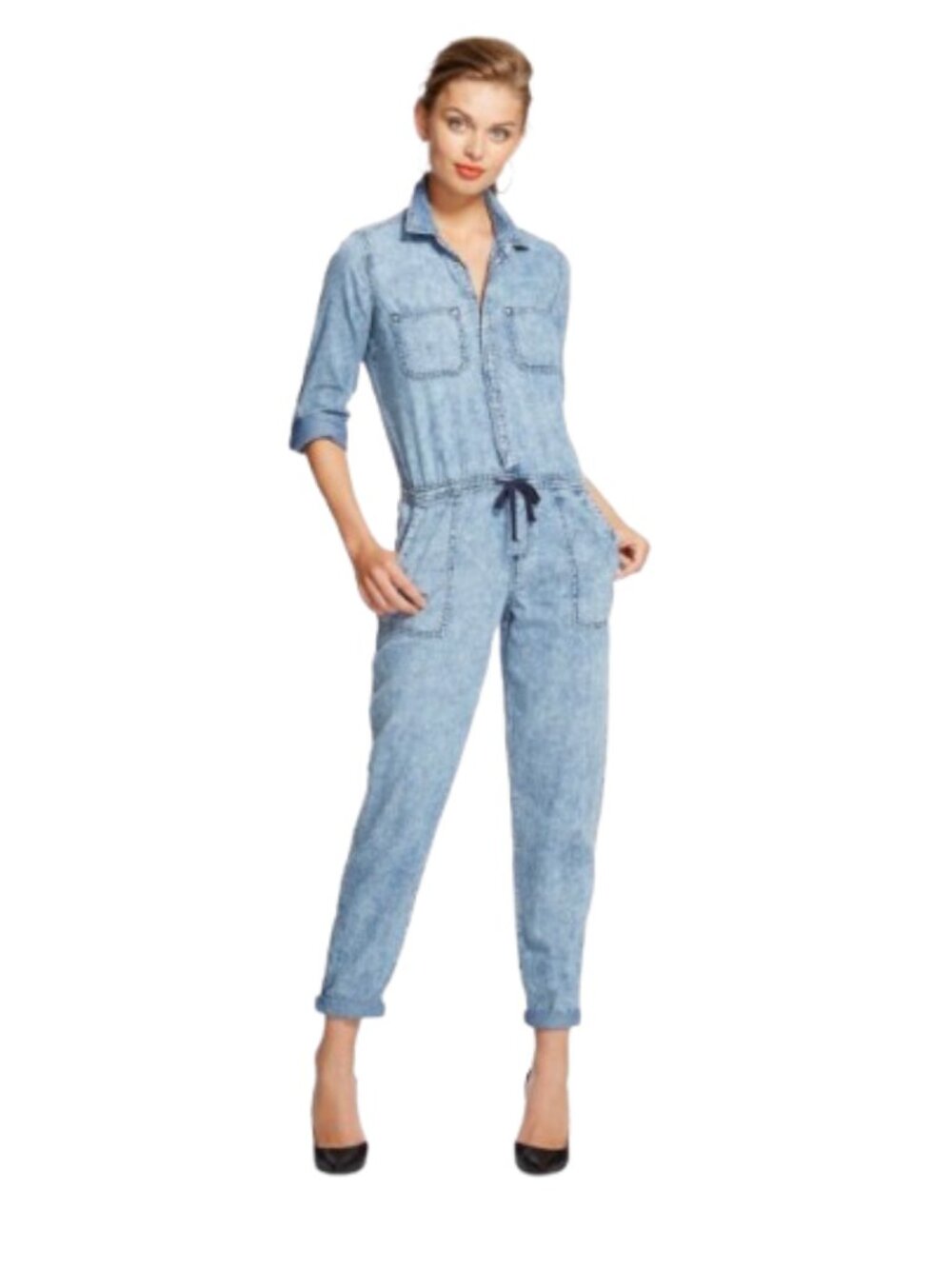 Women's M Dollhouse Vintage Styled Denim Jumpsuit